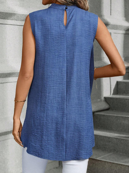 SHEIN LUNE Women'S Asymmetrical Hem Sleeveless Blouse